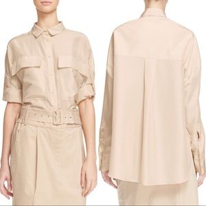Tibi Parachute Silk Utility Blouse Sz xxs